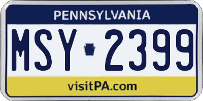 PA license plate MSY2399