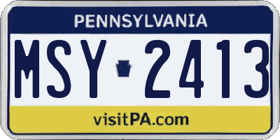 PA license plate MSY2413
