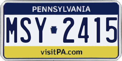 PA license plate MSY2415