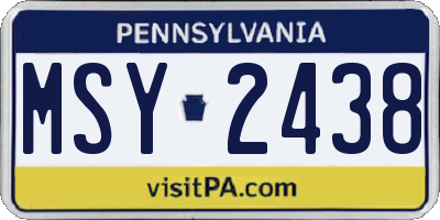 PA license plate MSY2438