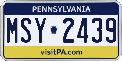PA license plate MSY2439