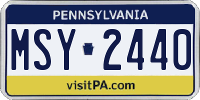 PA license plate MSY2440