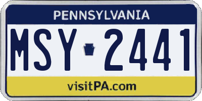 PA license plate MSY2441