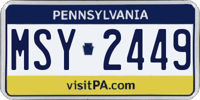 PA license plate MSY2449
