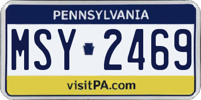 PA license plate MSY2469