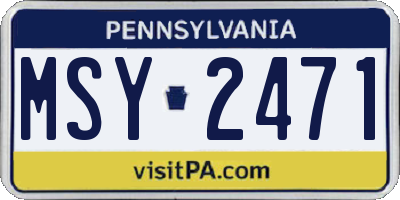 PA license plate MSY2471