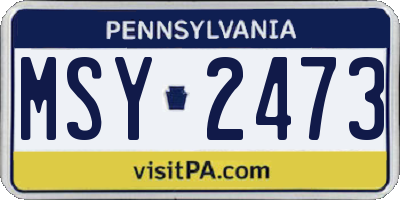 PA license plate MSY2473