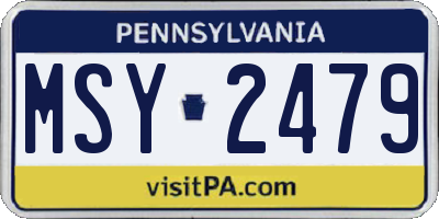 PA license plate MSY2479