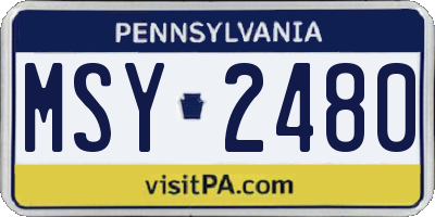 PA license plate MSY2480