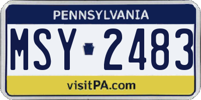 PA license plate MSY2483