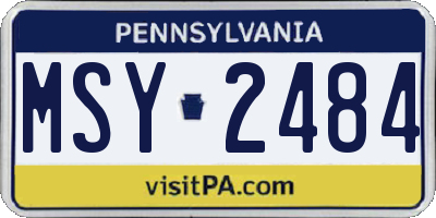 PA license plate MSY2484
