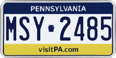 PA license plate MSY2485