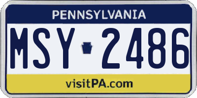 PA license plate MSY2486