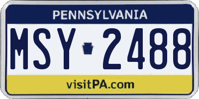 PA license plate MSY2488