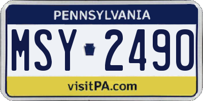 PA license plate MSY2490