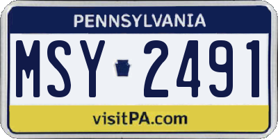 PA license plate MSY2491