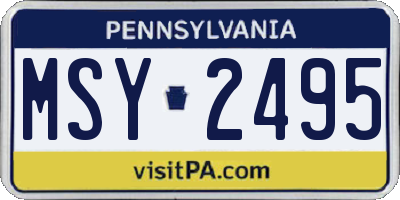 PA license plate MSY2495