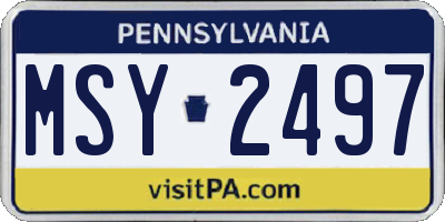 PA license plate MSY2497