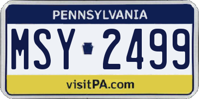 PA license plate MSY2499