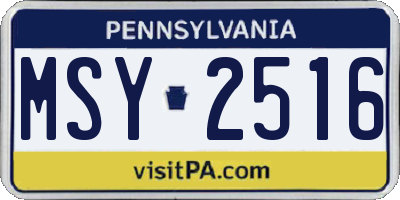 PA license plate MSY2516