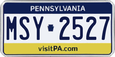 PA license plate MSY2527