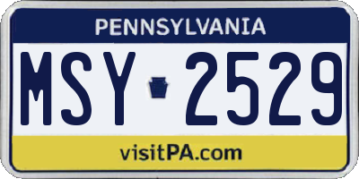 PA license plate MSY2529
