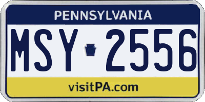 PA license plate MSY2556