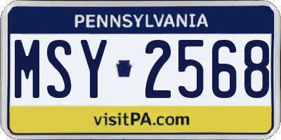 PA license plate MSY2568