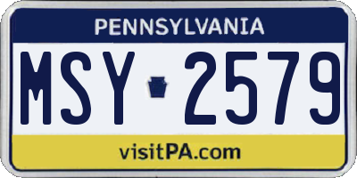 PA license plate MSY2579