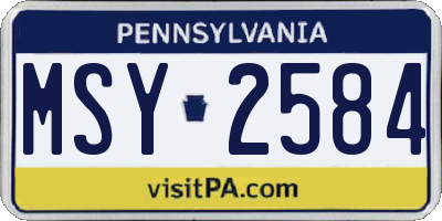 PA license plate MSY2584