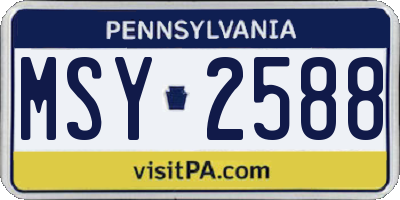 PA license plate MSY2588