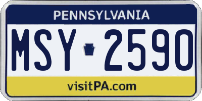 PA license plate MSY2590