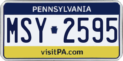PA license plate MSY2595
