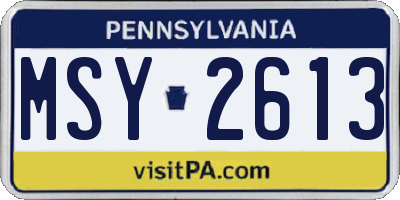 PA license plate MSY2613