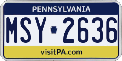 PA license plate MSY2636