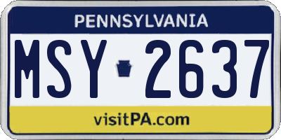 PA license plate MSY2637