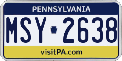 PA license plate MSY2638