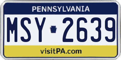 PA license plate MSY2639