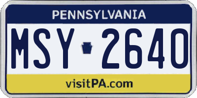 PA license plate MSY2640