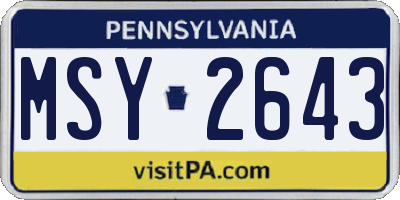 PA license plate MSY2643