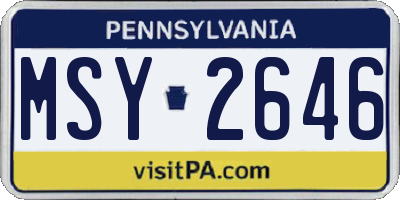 PA license plate MSY2646
