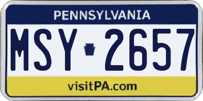 PA license plate MSY2657