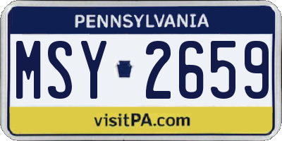 PA license plate MSY2659