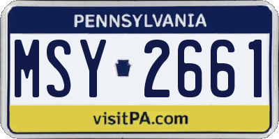 PA license plate MSY2661