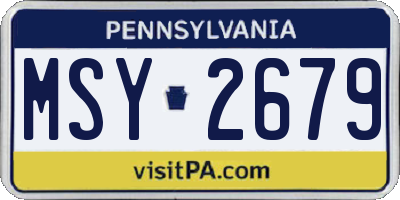 PA license plate MSY2679