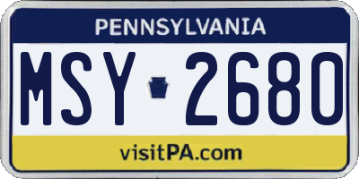 PA license plate MSY2680