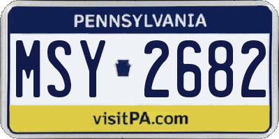 PA license plate MSY2682