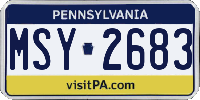 PA license plate MSY2683