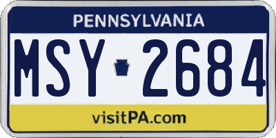 PA license plate MSY2684