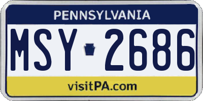 PA license plate MSY2686